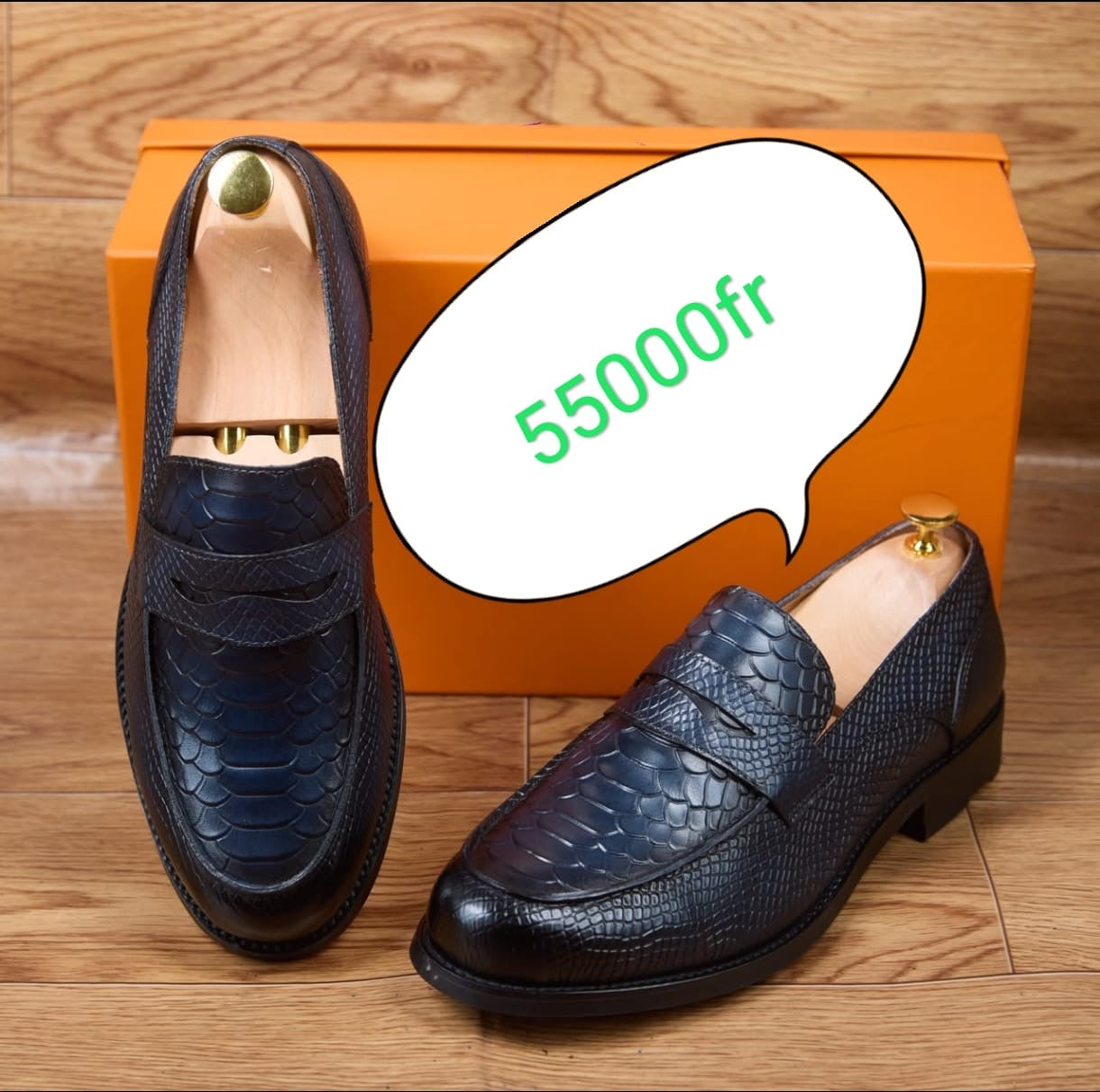 Mocassin matière en cuir