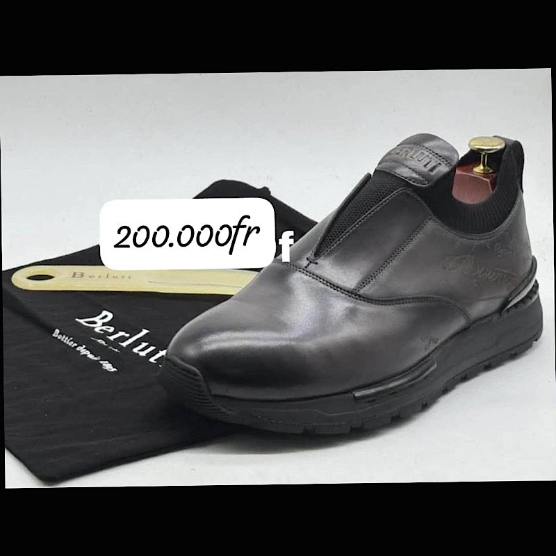 B£RLUTI matière en cuir semelle gomme