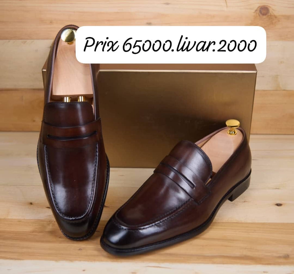 Mocassin matière en cuir