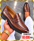 Mocassins matière en cuir