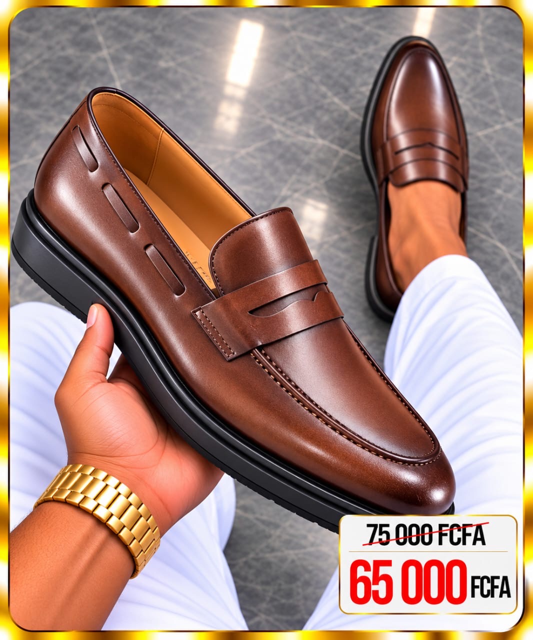 Mocassins matière en cuir