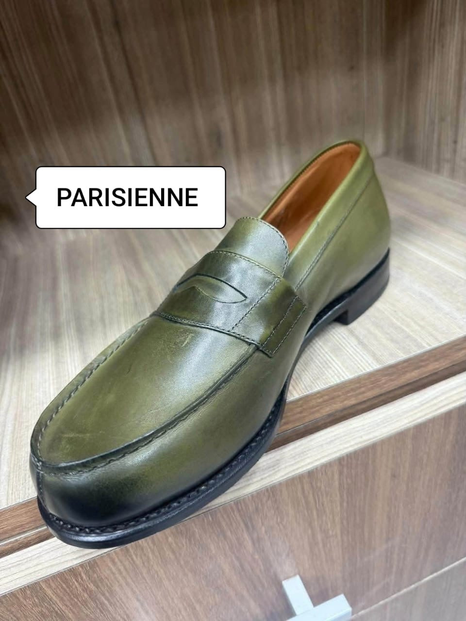 Mocassin matière en cuir