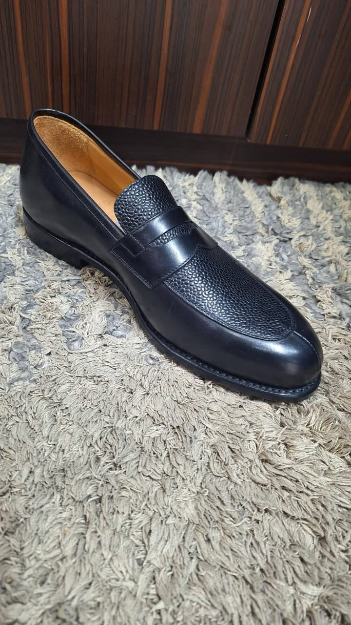 Mocassin matière en cuir