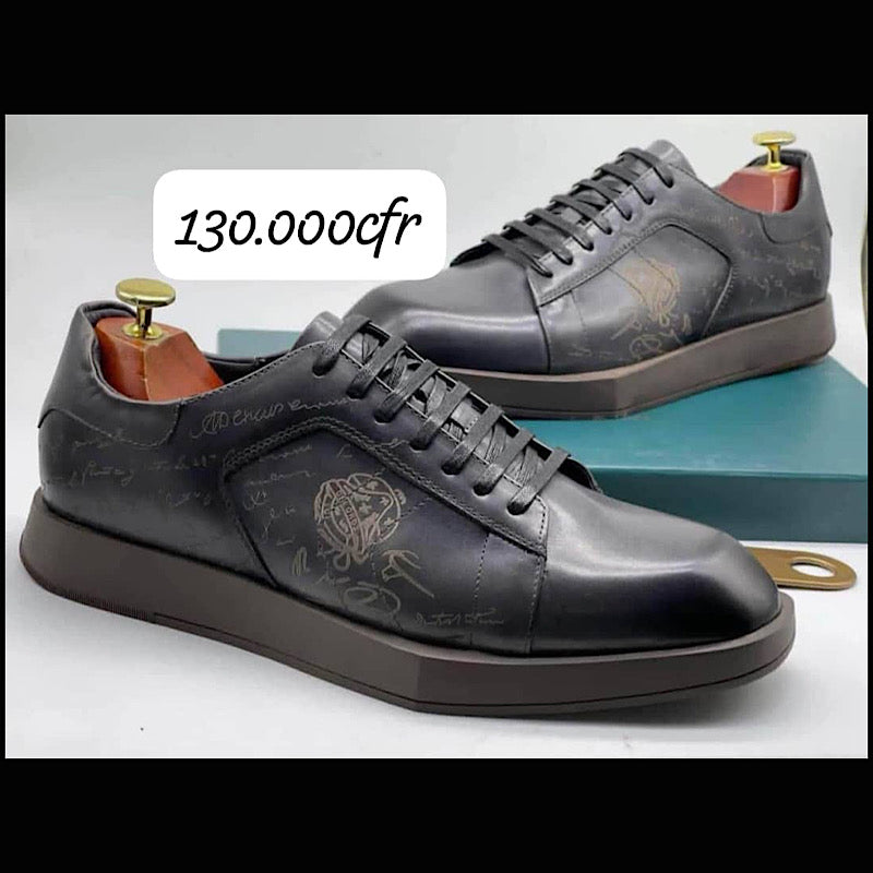 B£RLUTI matière en cuir semelle gomme