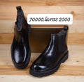 Botte matière en cuir semelles gomme