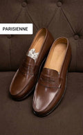 Mocassin matière en cuir