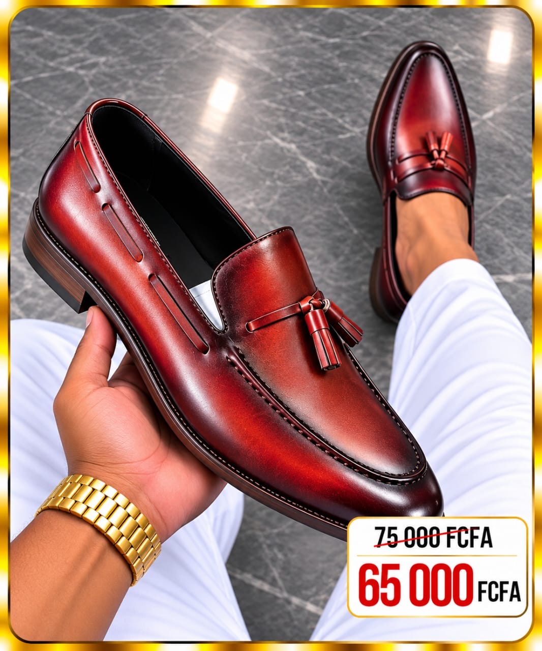 Mocassin matière en cuir