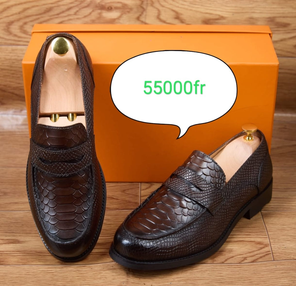 Mocassin matière en cuir