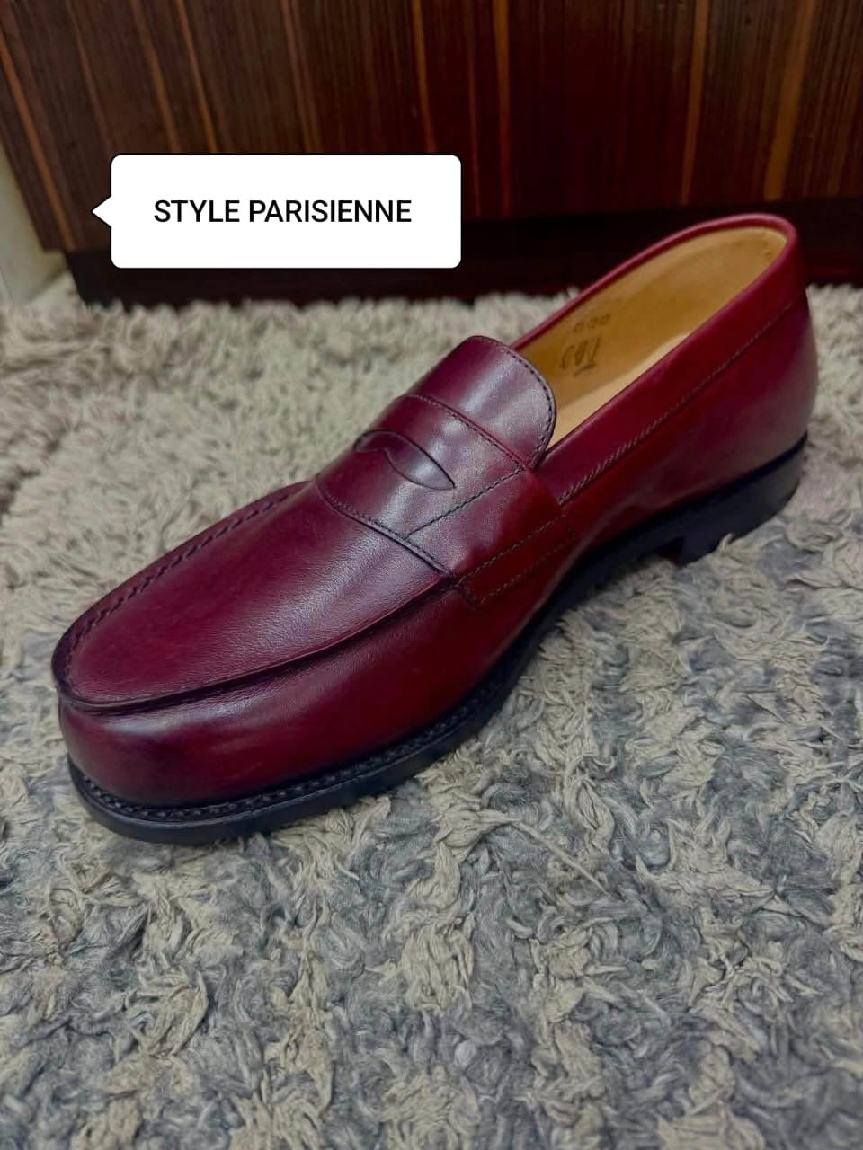 Mocassin matière en cuir