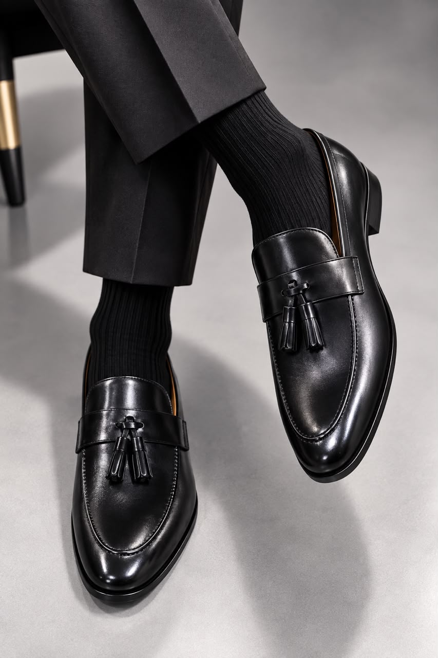 Alden deux ponpon matière cuir